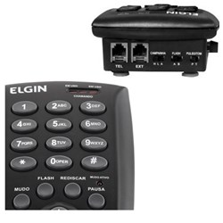 Telefone com Headset Elgin HST-6000 com Base Discadora Preto CX 1 UN