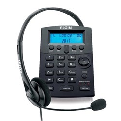 Telefone com Headset Elgin HST-8000 com Base discadora e ID de Chamadas CX 1 UN
