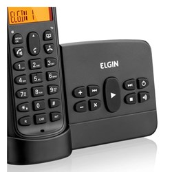 Telefone sem Fio Elgin TSF800SE-42TSF800SE00 c/ ID de Chamadas e Secretária Eletrônica Viva Voz Preto CX 1 UN