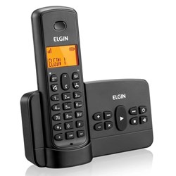 Telefone sem Fio Elgin TSF800SE-42TSF800SE00 c/ ID de Chamadas e Secretária Eletrônica Viva Voz Preto CX 1 UN