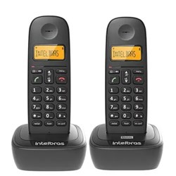 Telefone sem Fio Intelbras TS 2512 + 1 Ramal c/ ID de Chamadas Dect 6.0 Preto CX 2 UN