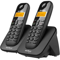 Telefone sem Fio Intelbras TS3112 + 1 Ramal c/ ID de Chamadas Dect 6.0 Preto CX 2 UN