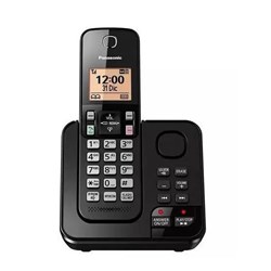 Telefone sem Fio Panasonic KX-TGC360LCB c/ ID de Chamadas e Secr Eletrônica Viva Voz Preto CX 1 UN