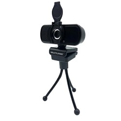 Webcam com Microf Multilaser WC055 Full HD, USB 1080P c/ Tripé cancelamento de ruído Preto CX 1 UN